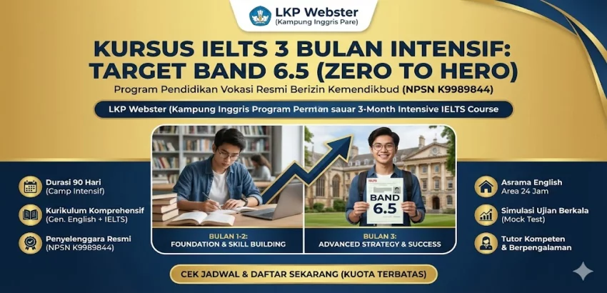 Kursus IELTS 3 Bulan Intensif (Target Band 6.5)